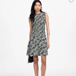 Madewell Smocked Crewneck Mini Dress in Floral